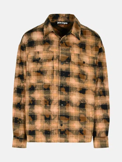 Palm Angels Brown Cotton Blend Shirt