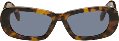 Palm Angels Brown Dana Sunglasses In Havana Blue