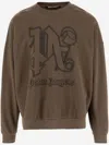 Palm Angels Monogram Crewneck Sweatshirt In Brown