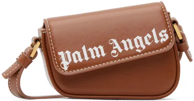 Palm Angels Brown Mini Crash Bag In Brown/white