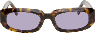 Palm Angels Brown Noah Sunglasses In Havana Purple