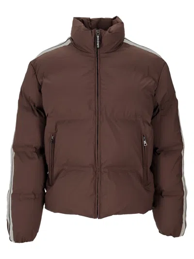 Palm Angels Classic Logo Track Down Jacket In Brown