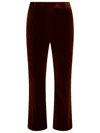 PALM ANGELS PALM ANGELS BROWN VELVET TROUSERS