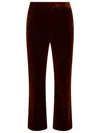 PALM ANGELS PALM ANGELS BROWN VELVET TROUSERS MAN
