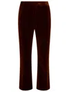 Palm Angels Man  Brown Velvet Trousers In Brown