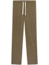 Palm Angels Straight-leg Drawstring Trousers In Green