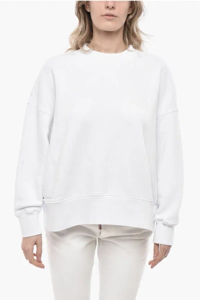 Palm Angels Brushed Cotton Crewneck Sweatshirt Classic Logo