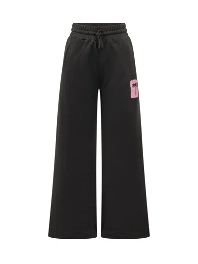 Palm Angels Brushed Palm Sweatpants In Black