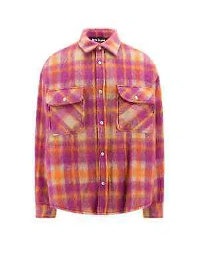 Pre-owned Palm Angels Brushed Wool Check Overshirt In Multicolor