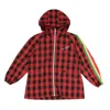 Palm Angels Buffalo Plaid Stripe Windbreaker - Red In Multi