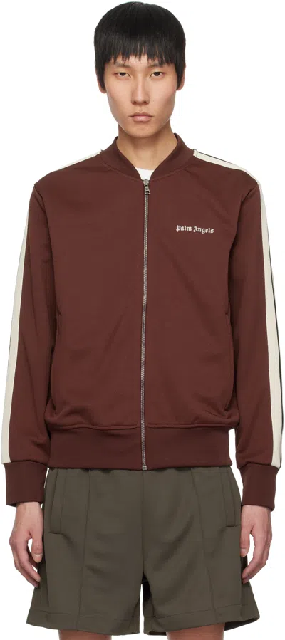 Palm Angels Burgundy Classic Logo Track Jacket In Burgundy -