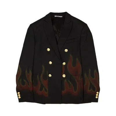 Pre-owned Palm Angels Burning Double Breasted Blazer 'black/red' | Multi-color | Men's Size 50