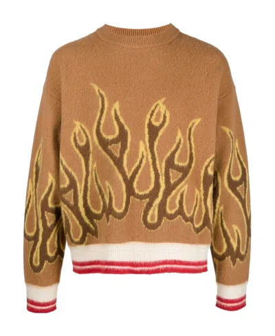 PALM ANGELS BURNING DROP-SHOULDER JUMPER