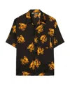 Palm Angels Burning Monogram Shirt In Black