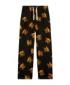 Palm Angels Burning Monogram-embroidered Track Pants In Black