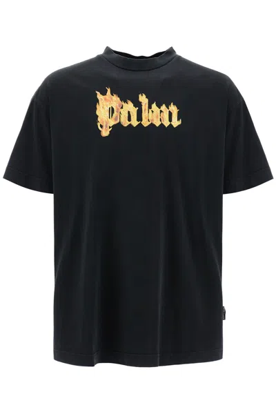 Palm Angels Burning Logo T-shirt In Multicolor