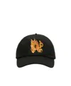 Palm Angels Burning Monogram-embroidered Baseball Cap In Black