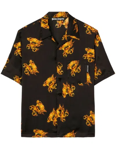 PALM ANGELS PALM ANGELS BURNING MONOGRAM PRINT SHIRT