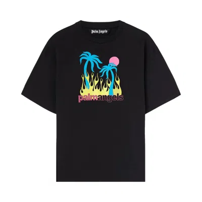 Pre-owned Palm Angels Burning Oasi Slim Tee 'black/multicolor' | Men's Size Xs