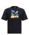 Palm Angels Burning Oasis Slim Fit Graphic T-shirt In Black