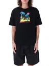 Palm Angels Burning Oasis Slim Fit Graphic T-shirt In Black