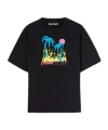 Palm Angels Burning Oasis Slim Fit Graphic T-shirt In Black