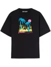 Palm Angels Burning Oasis Slim Fit Graphic T-shirt In Schwarz