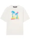 Palm Angels Oasis Blaze Graphic Print T-shirt In Weiss