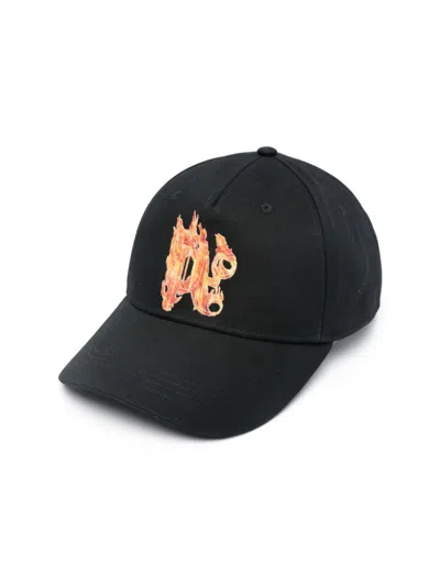 PALM ANGELS PALM ANGELS BURNING PA MONOGRAM LOGO BASEBALL CAP