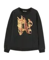 Palm Angels Sweatshirt With Front Monogram Burining In Black