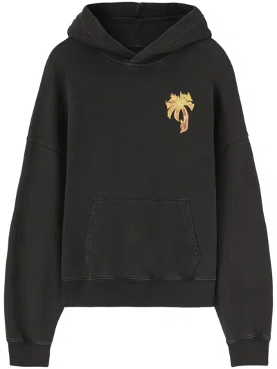 Palm Angels Relaxed Fit Black Hoodie With Vibrant Graphic Design