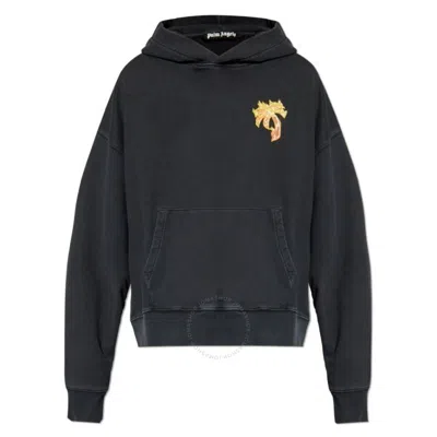 PALM ANGELS PALM ANGELS BURNING PALM COTTON HOODIE