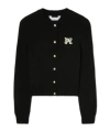 Palm Angels Monogram Embroidered Cardigan In Black