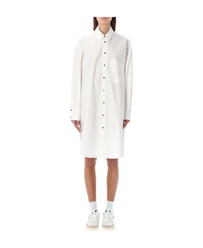 Palm Angels Button-up Shirtdress In White