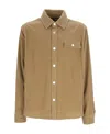 Palm Angels Corduroy Tape Overshirt With Contrasting Bands In Brown