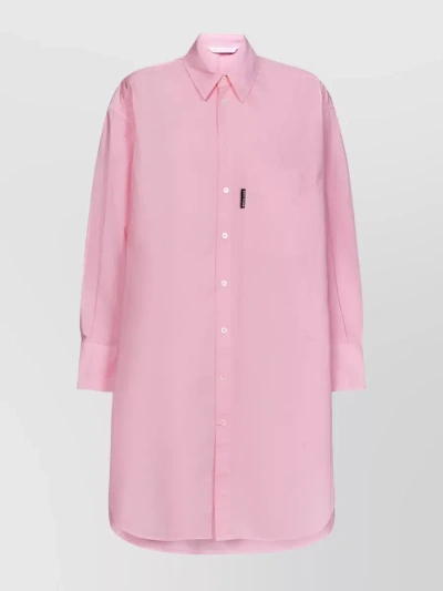 PALM ANGELS BUTTONED SHIRT DRESS WITH LONG SLEEVES