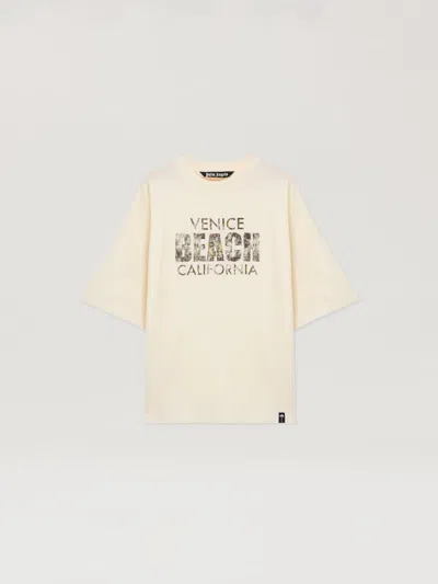 Palm Angels Cali Vibes Loose Tee In Neutral
