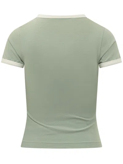 Palm Angels Cali Vibes Slim Tee In Sage-light Yellow