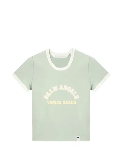 Palm Angels Cali Vibes Vintage Slim T-shirt In Green