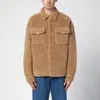 Palm Angels Camel Bear In Mind Overshirt In Beige