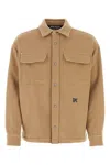 Palm Angels Camel Wool Shirt Jacket