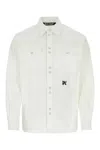 Palm Angels Monochrome Shirt With Chest Pockets And Pearlescent Buttons