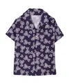 Palm Angels Camicia Pigiamino Navy Blue White In Black