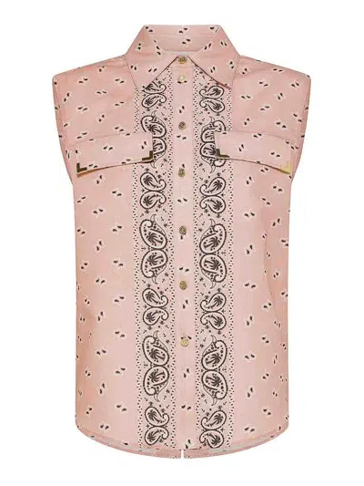 Palm Angels Paisley-print Sleeveless Shirt In Rosa