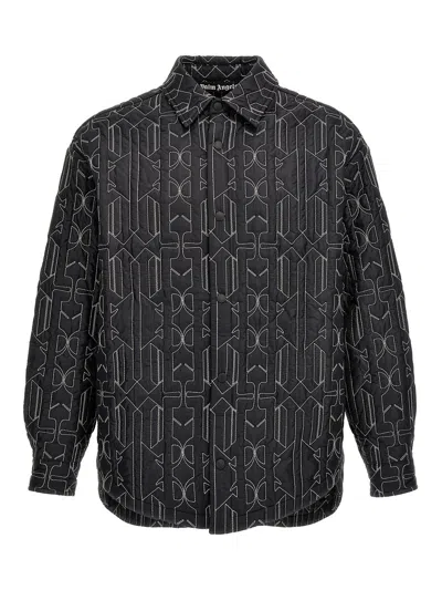 Palm Angels Quilted Shirt In Black