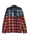 Palm Angels Stylish Checkered Casual Shirt With Gradient Effect In Blue