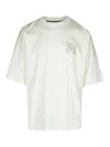 Palm Angels T-shirt With Studded Monogram In White