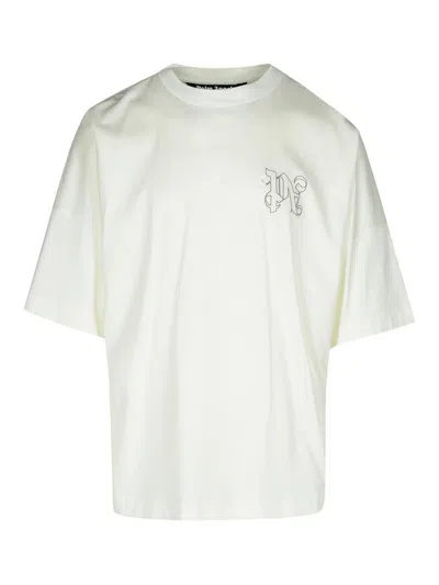 PALM ANGELS WHITE COTTON T-SHIRT