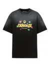 Palm Angels Paradise Print T-shirt In Black
