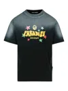 Palm Angels Paradise Print T-shirt In Black